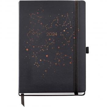 Agenda MiquelRius 2024 Semana Vista Plus Constellation, 155 x 213 mm, Multilingüe, Negro