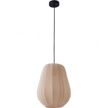 Lámpara Colgante Helin Beige Ø 30 cm de Tela para Sala y Comedor - Lindby