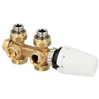 Conjunto Multilux 4 con cabezal termostático blanco para sistema de calefacción a 2 tubos