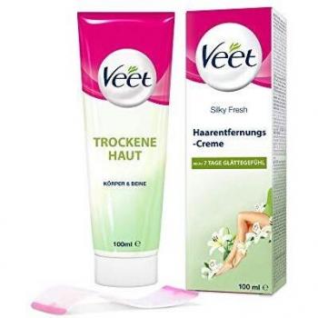 Crema Depilatoria Veet para Cuerpo, Brazos y Piernas - Fórmula para Piel Seca con Mínimos Ingredientes y Aroma Agradable - 100 ml