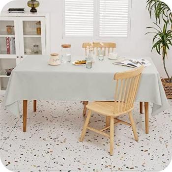 Amazon Brand - Umi Mantel Impermeable Antimanchas Retangular de Mesa Tela Nórdico de Cocina 130x220cm Gris Claro