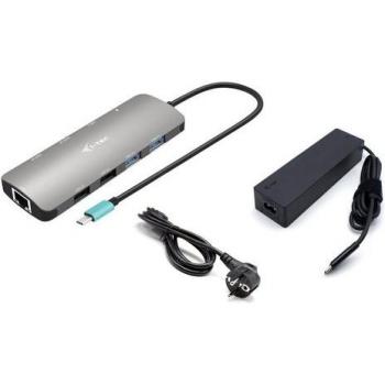 Estación de Acoplamiento i-tec Metal USB-C Nano con 2x HDMI, 1x GLAN, 2x USB 3.2, 2x USB 2.0, 1x USB-C Data y