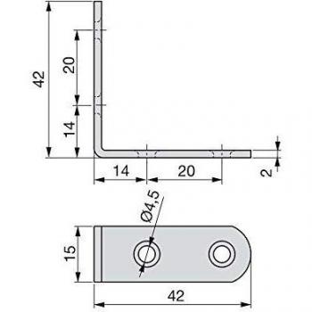 Emuca Escuadra de uniin para muebles 42 x 42 mm marca EMUCA