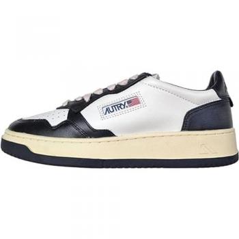 Autry Women's Medalist Low White & Black Bicolour Leather Trainers, Sneakers, female, Multicolor, Size: 8 US / 38 EU / 6 UK