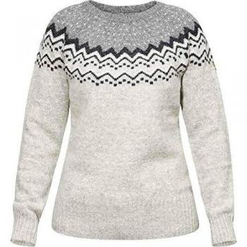 Jersey de punto Fjällräven Övik para mujer, manga larga, color gris/blanco, talla L