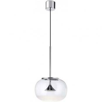 Lámpara de techo LED Globe Alive 50 cm, aluminio tintado, acabado en cromo, 575 lm, temperatura de color 2700K