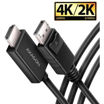AXAGON RVD-HI20C2 DisplayPort to HDMI 2.0b Cable, 1.8m, 4K/60Hz
