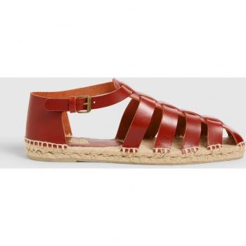 Sandalias tipo cangrejeras de hombre marrones de cuero vacuno