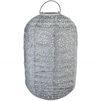 Farol solar Luna Pillar con LED - 350x220mm - Gris piedra - Hecho a mano - Resistente a la intemperie