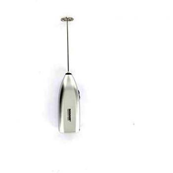 Fackelmann Espumador de Leche, Mini Batidor Capuchino, Cuerpo en Plástico ABS y Varillas en Acero Inoxidable, Funcionamiento Sin Cables, Gris. 20 x 3.5 cm, 1 Unidad