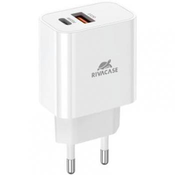 Cargador de Pared Universal Blanco 20W PD USB-C + USB-A RIVACASE PS4102