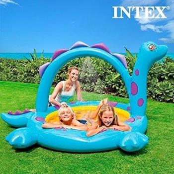 Piscina Hinchable con Ducha Dinosaurio Intex