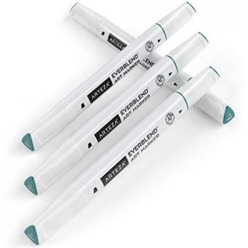 Arteza EverBlend rotuladores mezcladores color Verde Azulado Oscuro A2550 | Juego de 4 | Rotuladores de alcohol con doble punta
