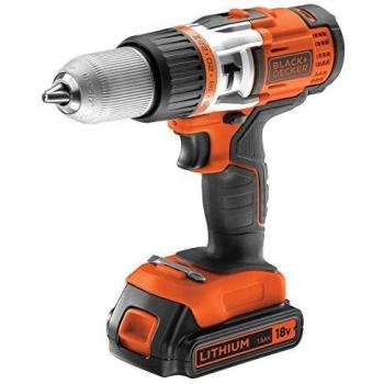 Black+Decker EGBHP188K-QW - Taladro percutor sin cable, 18V, 454W
