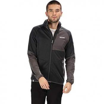 Regatta Foley Hybrid Wind Resistant Full-Zip Marl Softshell Jacket Carcasa Suave, Hombre, Negro/Imán, L