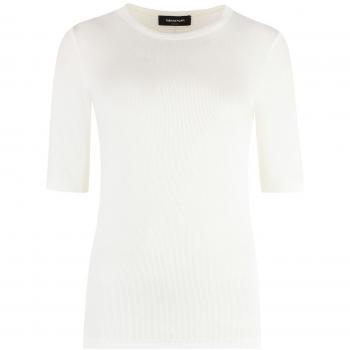 Fabiana Filippi Women's Viscose Crew-Neck T-Shirt in White | Size 42 | JED264F132D641 Color 0142