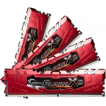 G.Skill F4-2400C15Q-64GFXR - Kit de memoria DDR4 4 x 16 GB, color rojo