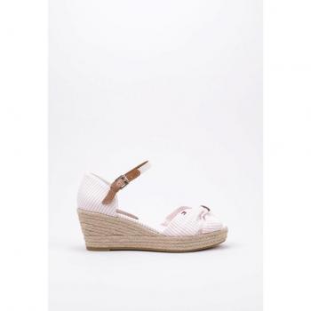 Tommy Hilfiger High Wedge Seersucker Esparto Con Cuña Mujer Rosa