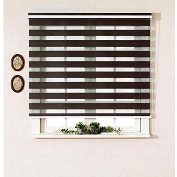 Estor horizontal de ventana – estor doble enrollable, máximo de 240 cm de ancho por 240 cm de largo, poliéster y mezcla de poliéster, 11.mocha, W100 x H240
