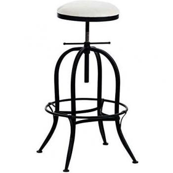 Taburete de bar industrial regulable en metal negro CLP Radong