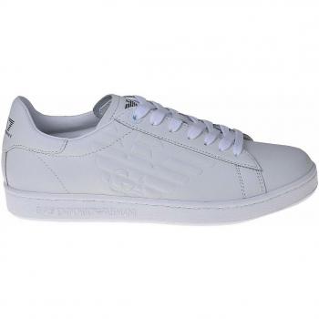 Emporio Armani EA7 White Lace-Up Sneakers for Men, Size: 7 US, with 3cm Heel