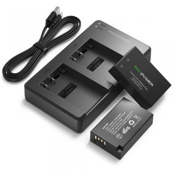 LP-E17 Batería con Cargador de RAVPower para Canon EOS 77D, EOS Rebel SL2, EOS Rebel T7i, EOS M6/M5/M3/, EOS Rebel T6i/T6s, EOS 750D/760D/8000D, Kiss X81