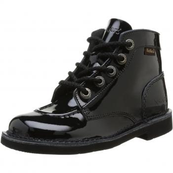 Kickers Kick Col Slouch Boots for Children, Black Patent