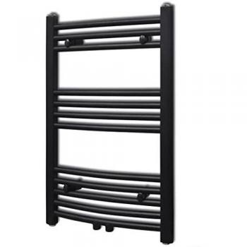 vidaXL Radiador toallero Curvo Calefactor Central de baño 500 x 764 mm Negro