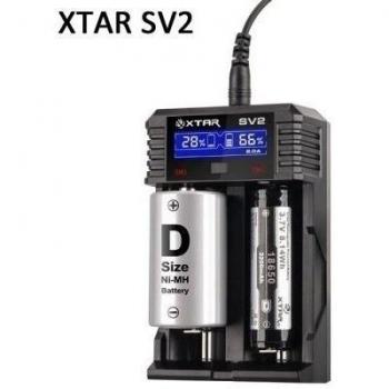 Xtar SV2 Cargador con Pantalla LCD para Li-Ion/Ni-MH Batería Negro