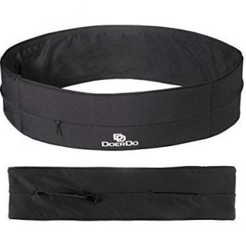 Cinturón de running con cremallera zona, doerdo cintura Pack, Universal al aire libre Entrenamiento cinturón - apto para todos los teléfonos móviles, color negro, tamaño X-Large