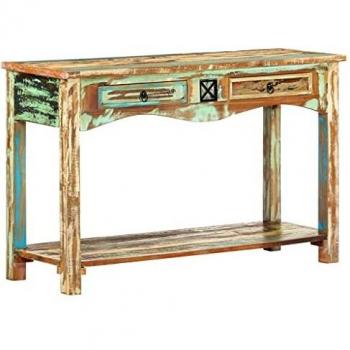 SengentoStyle Wandtafel 120x40x75 cm massief gerecycled hout