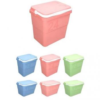 Nevera Térmica Portátil Rígida Retro 24 L con Asa para Camping, Jardín y Barbacoa (Rosa)