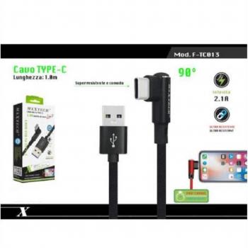 Cable de Carga y Datos USB Tipo-C 2.1A 90° Compatible con Huawei 1m Maxtech F-TC013