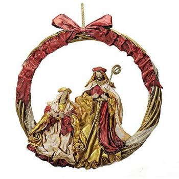 Adorno Navideño DKD Home Decor Rojo Dorado Plástico Corona 50 x 5 x 50 cm