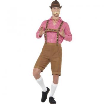Disfraz de Bávaro Rojo y Marrón para hombre
