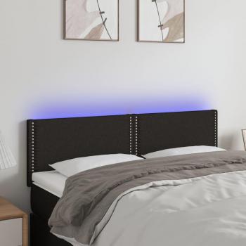 Cabecero LED negro de tela 144x5x78/88 cm