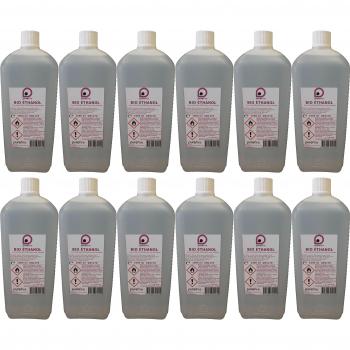 Purefire - Bioetanol puro combustible alto rendimiento 99,8% para chimenea móvil o de exteriores, 12 frascos de 1 litro