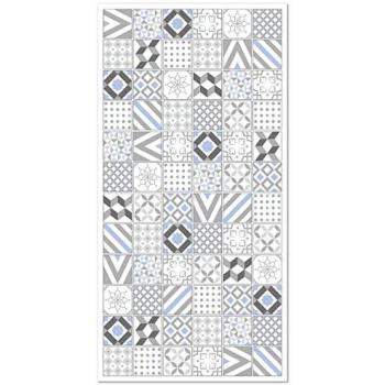 Alfombra Vinílica Hidráulica Antideslizante e Ignífuga Love Gris Azul 120x160 cm