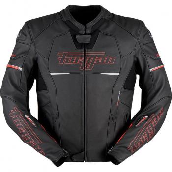 Furygan Nitros Chaqueta de Moto de Cuero Negro-Rojo 3XL