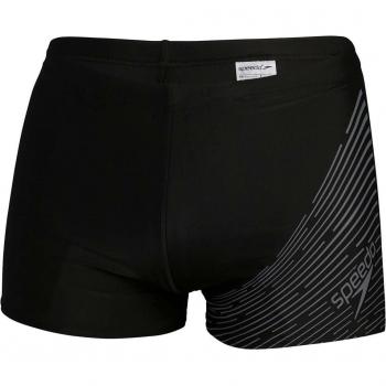 Bañador de hombre de natación Speedo Medley Logo Aquashort negro gris, talla 44