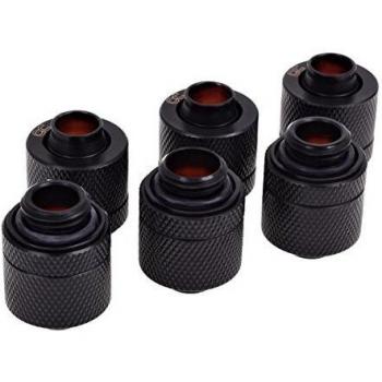 Alphacool HF 13/10 G1/4 Compression Fitting - Deep Black Sixpack