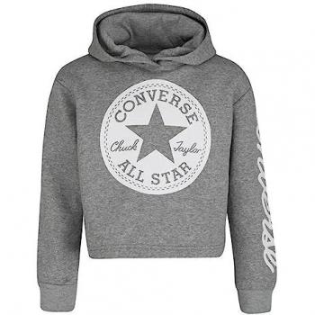 Converse Sudadera con Capucha Unisex Chuck Patch Crop G Gris Oscuro