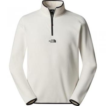 Forro polar de montaña The North Face Glacier 1/4 Zip - Bordado, color Gardenia White, tamaño M, para hombre