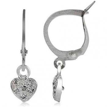 Córdoba Jewels | Pendientes en plata de ley 925 con zirconita con diseño Aritos Corazón Zirconium Silver