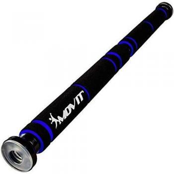 Barra de tracción para puerta MOVIT, telescópica, ajustable (62,5-100 cm), carga máxima 350 kg, empuñadura XXL Softgrip, color negro/azul
