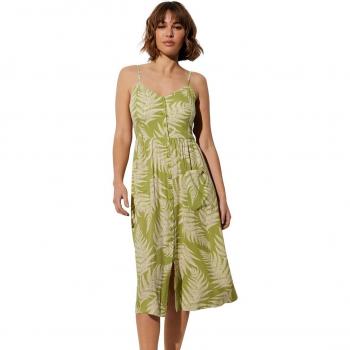 Vestido de playa estampado tropical con tirantes