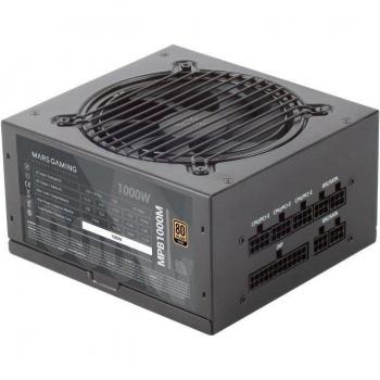 Mars Gaming MPB1000M Fuente de Alimentación 1000W Full Modular ATX DC-DC con Garantía de 6 Años, Certificación 80 Plus Gold, Eficiencia del 90%, Tecn