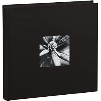 Álbum de Fotos Jumbo Fine Art 30x30 cm - 100 Páginas Negras para 400 Fotos - Cubierta Negra con Ventana