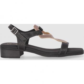 Sandalias de Piel para Mujer Chika10 ST FIORE 5345 Negro con cierre de hebilla