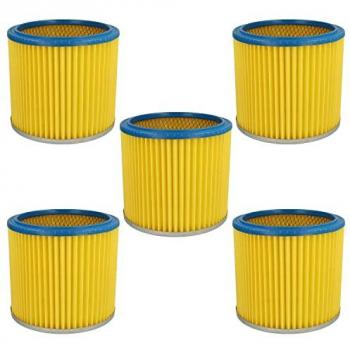 5x Filtro Redondo y Laminado Compatible con Aspiradoras Einhell Inox 1250, 1300 Plus, 1450 y AEG NT 1100 - Vhbw